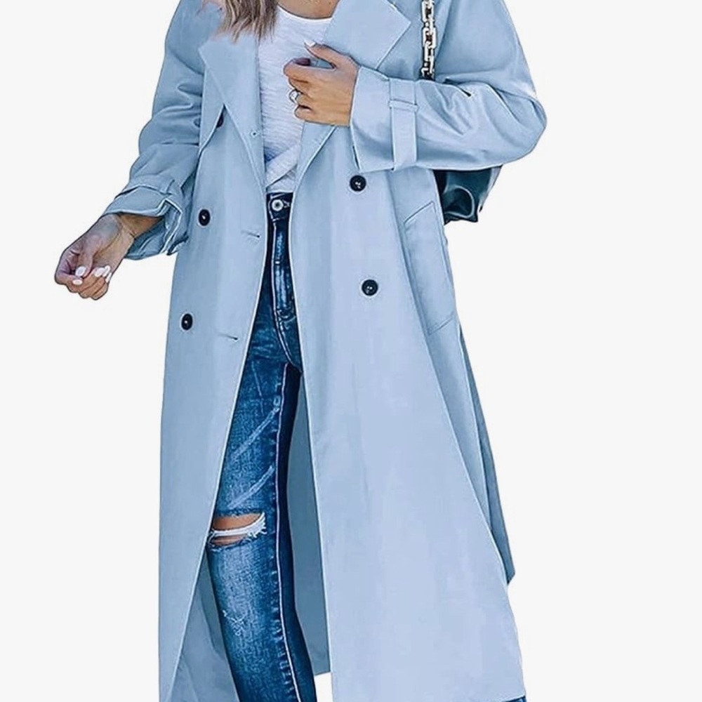 Women's Light Blue Trench Coat
